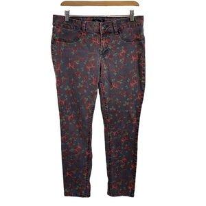 Seven7 Jeans Women’s Size 10 Faded Black Skinny Floral Print Stretchy